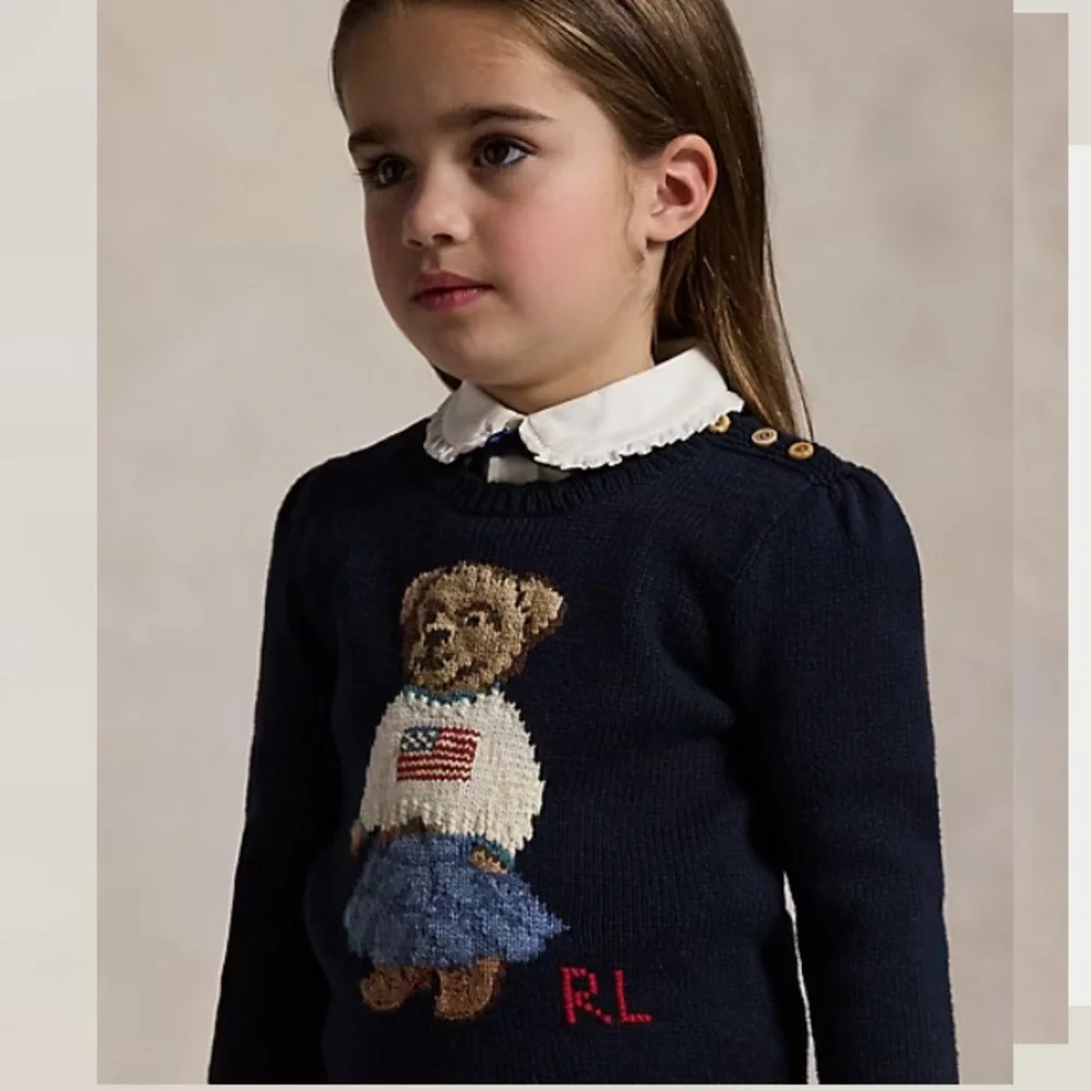 Ralph Lauren Knit Cotton Sweater Polo Bear